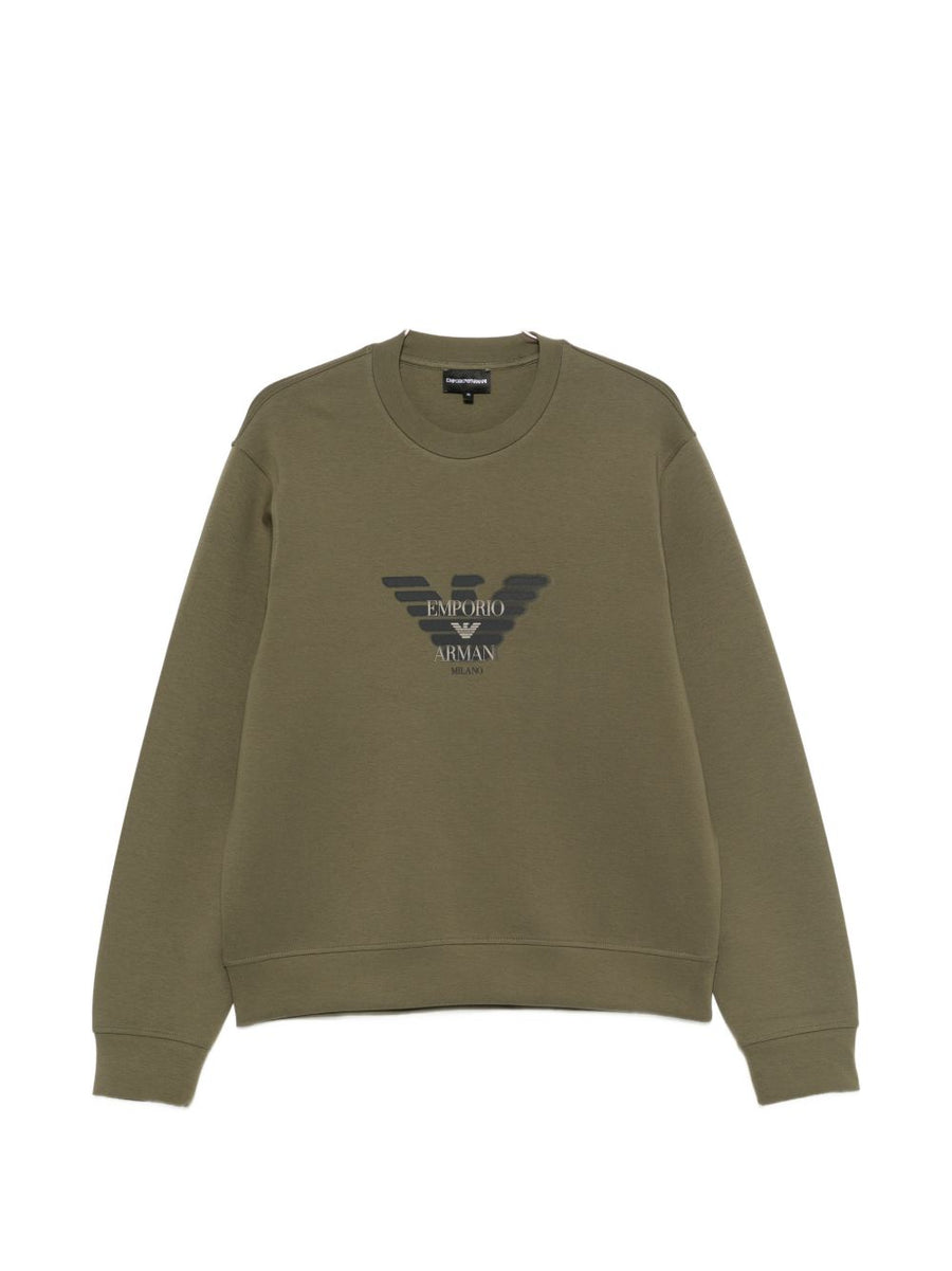 Emporio Armani Logo-Print Sweatshirt — Sage Green