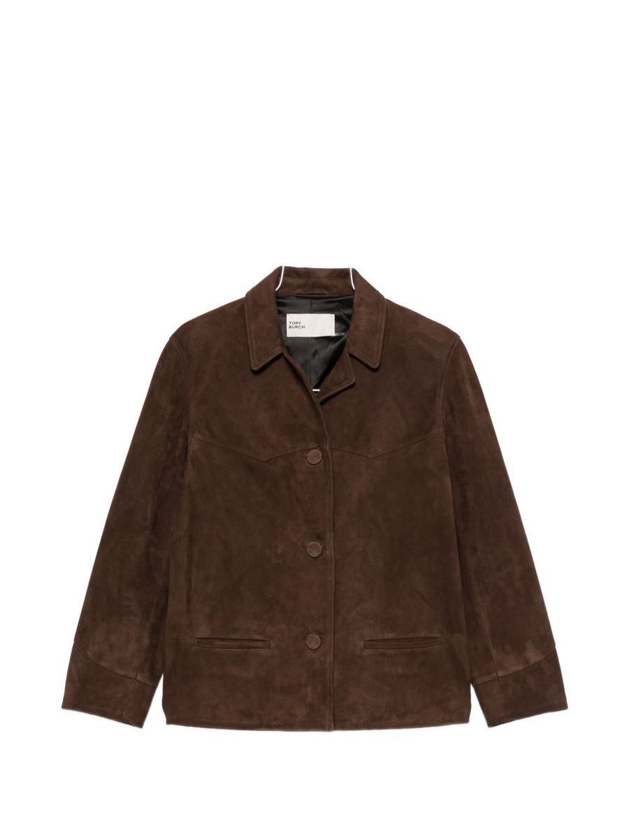 Tory Burch Suede Jacket — Brown