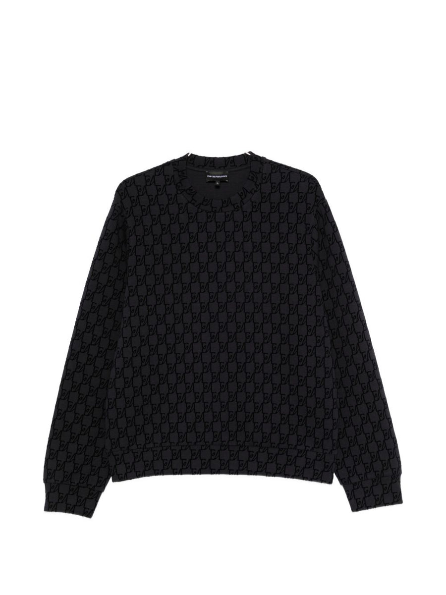 Emporio Armani Monogram Logo Sweatshirt — Navy