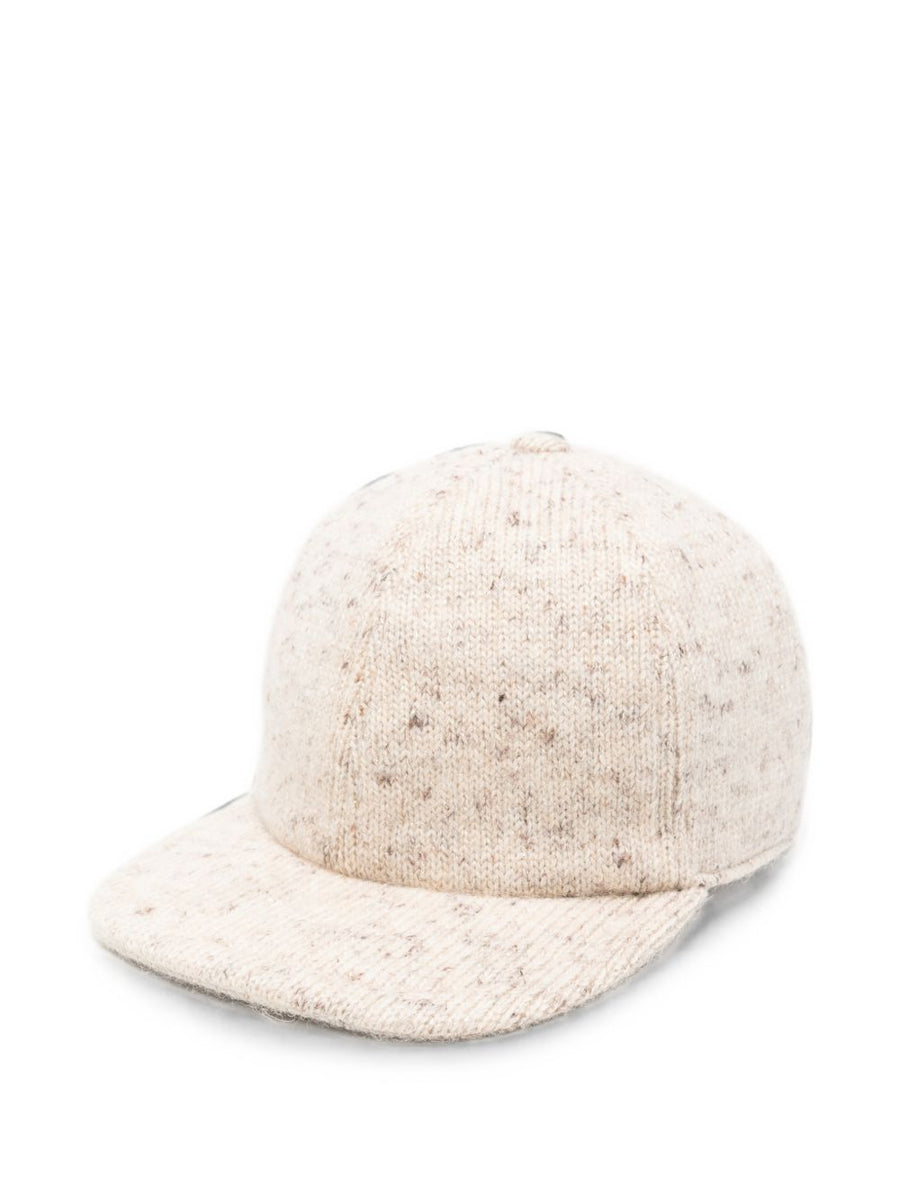 Fabiana Filippi Wool-Blend Flecked Knit Baseball Cap — Beige