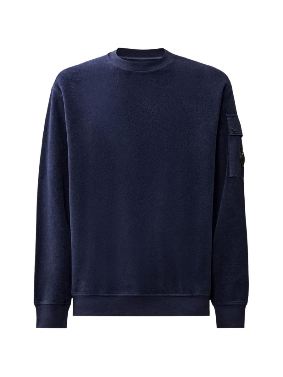 C.P. Company Lens-Detailed Fleece Sweatshirt — Navy