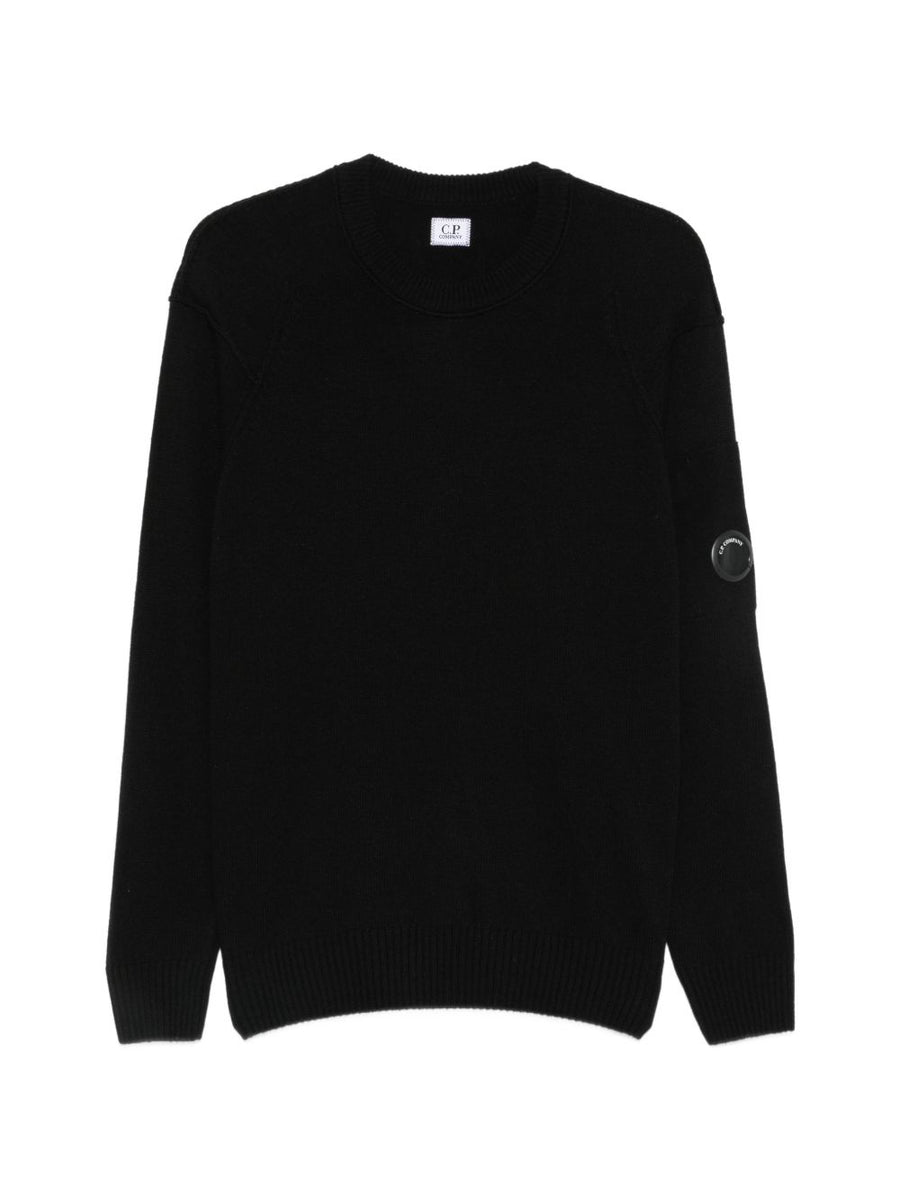 C.P. Company Lambswool Crew Neck Sweater — Black