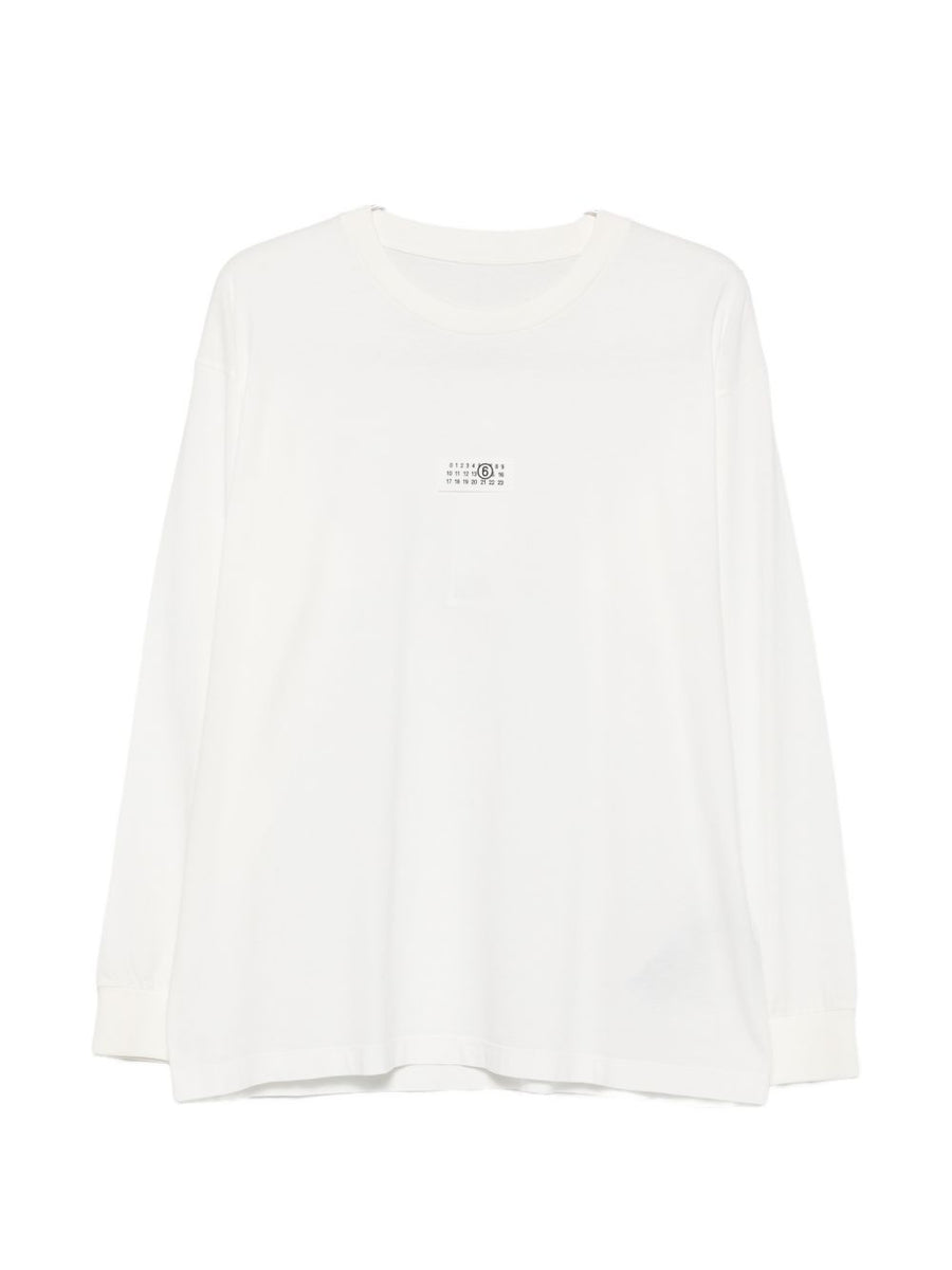 MM6 Maison Margiela Logo-Embroidered T-Shirt — White