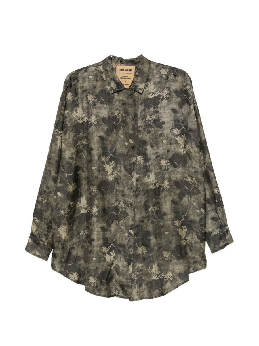 Uma Wang Floral Print Shirt — Green