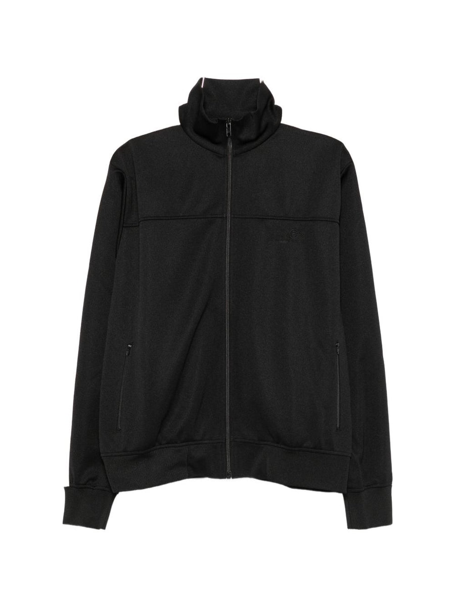 MM6 Maison Margiela High-Neck Zip Sweatshirt — Black