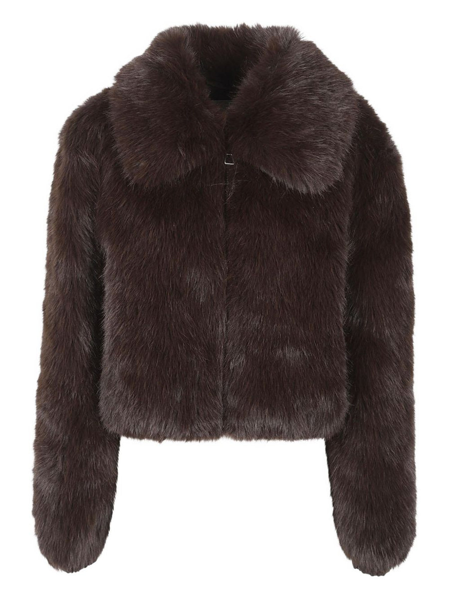 032C Faux Fur Coat — Brown