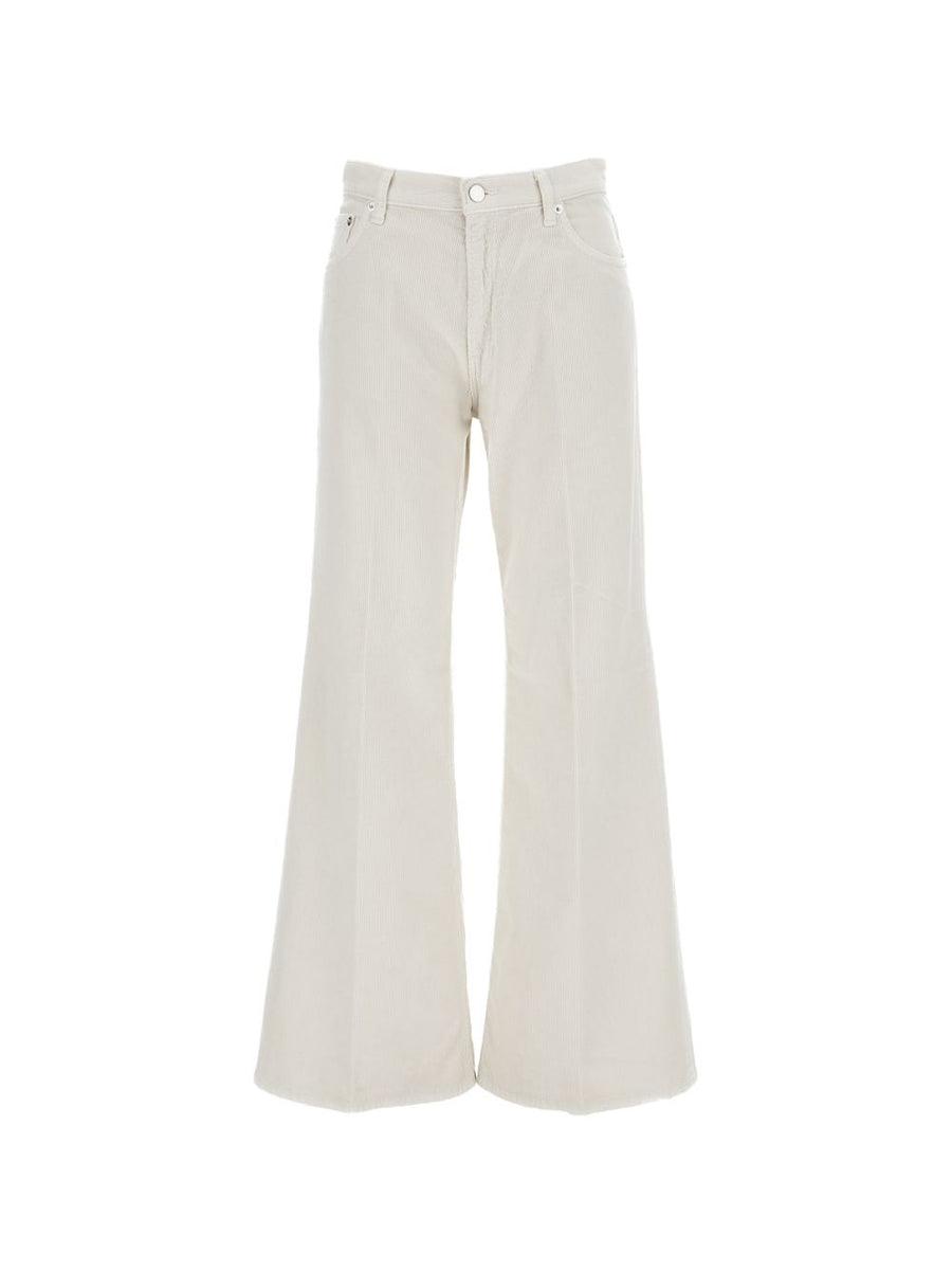 Haikure Cotton Velvet Trousers — Beige