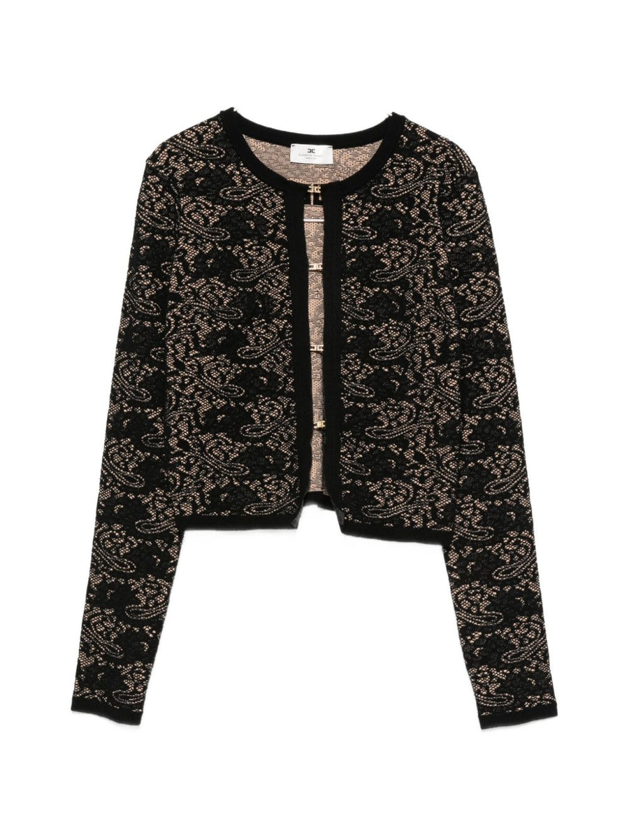 Elisabetta Franchi Lace Cardigan — Black