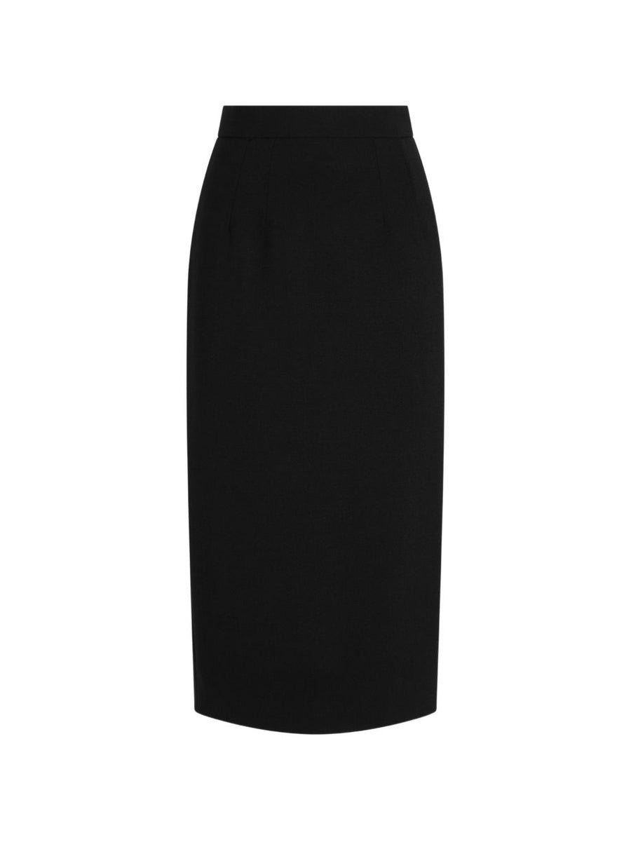 Dolce & Gabbana Wool Midi Skirt — Black