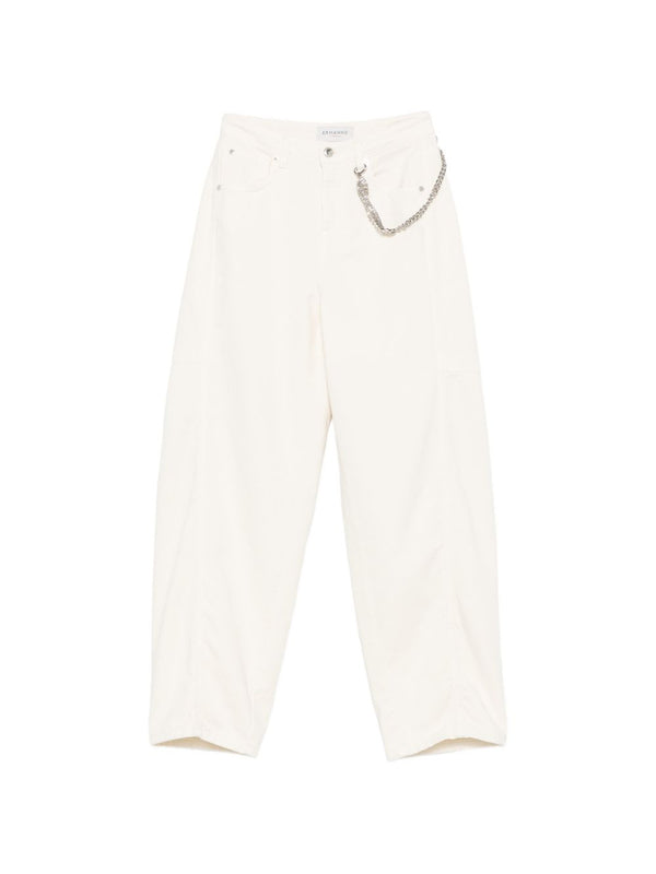 Ermanno Firenze Crystal-Embellished Trousers — white