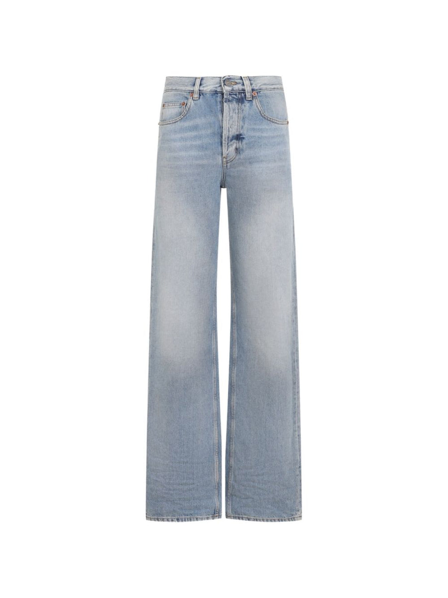 Saint Laurent Baggy Denim Jeans — Light Blue