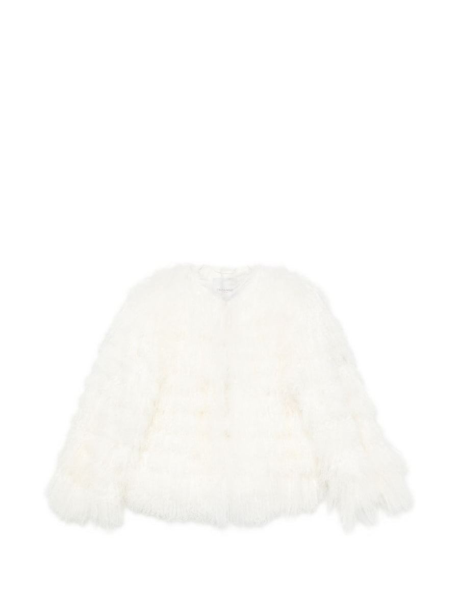 Ermanno Firenze Faux Fur Coat — White