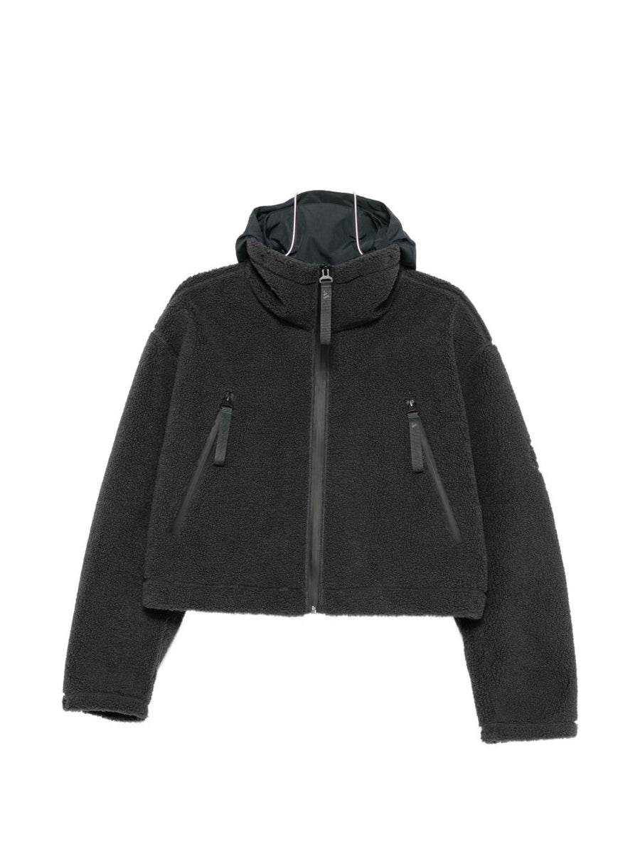 Adidas By Stella McCartney Fleece Zip-Through Hoodie — Black