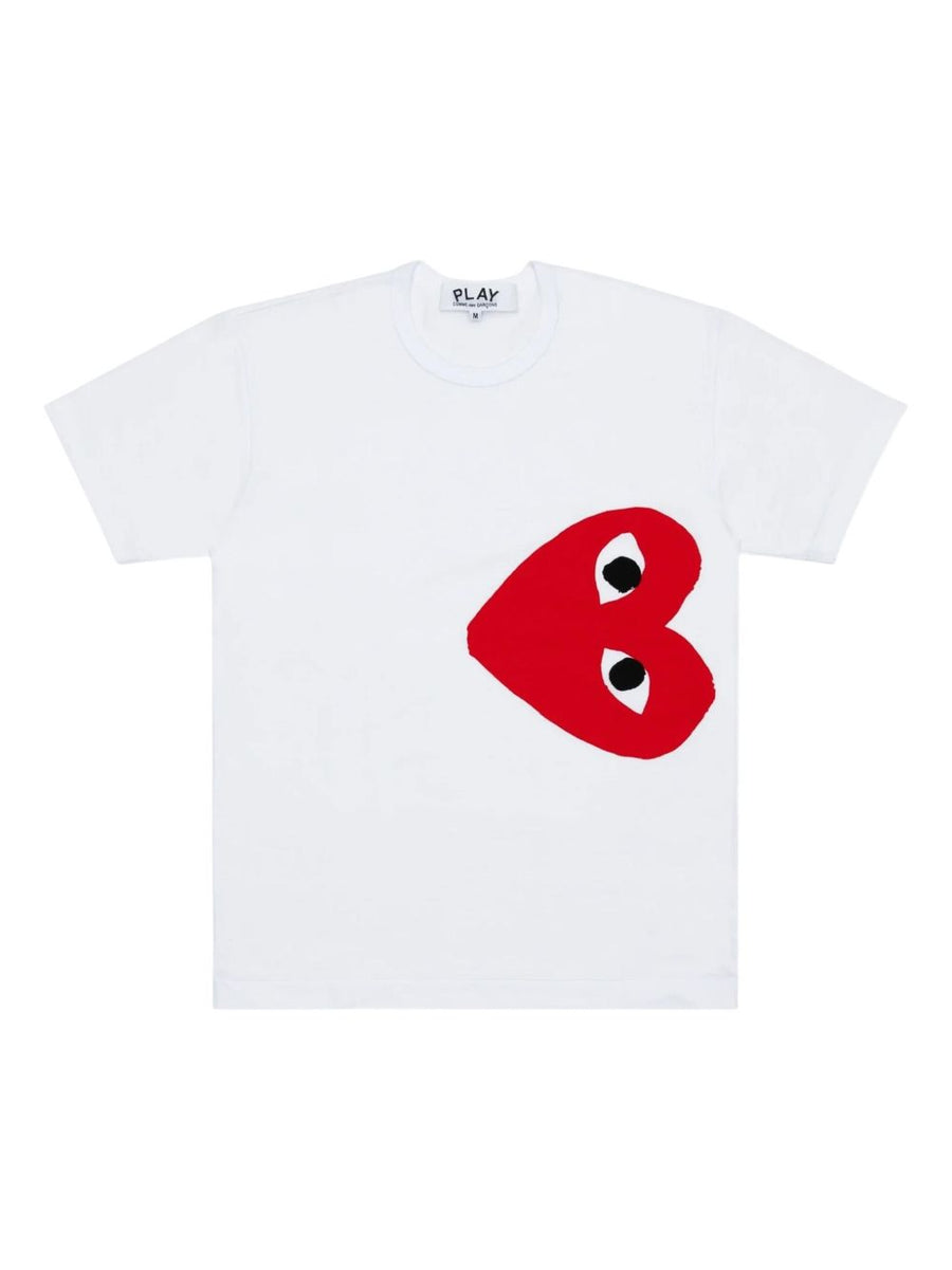 Comme Des Garcons Red Heart Logo T-shirt — White