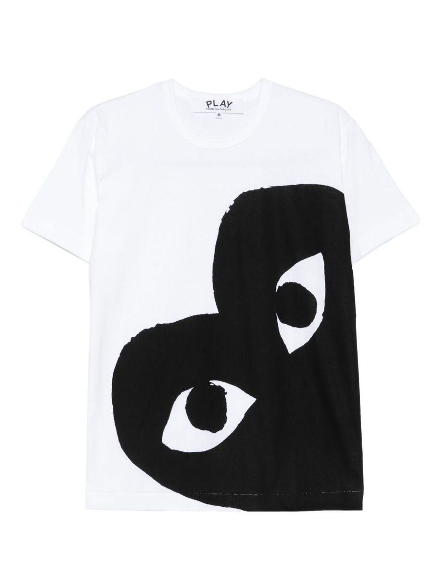 Comme Des Garcons Black Heart Graphic T-Shirt — White