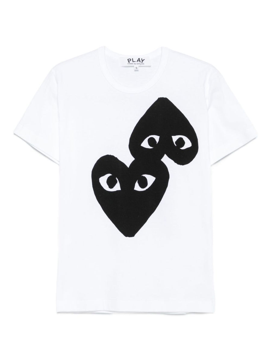 Comme Des Garcons Black Heart Graphic T-shirt — White