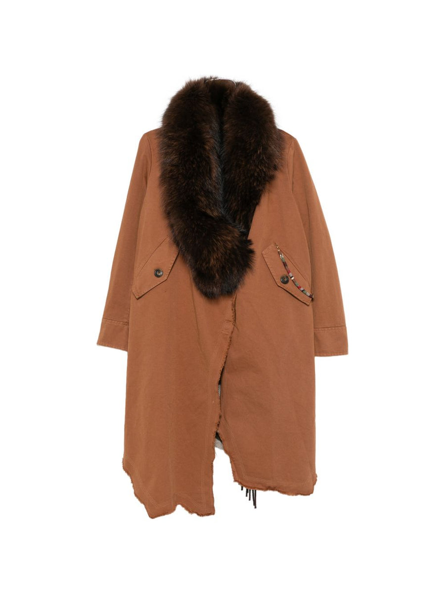 Bazar Deluxe Fur-Collar Coat — Camel