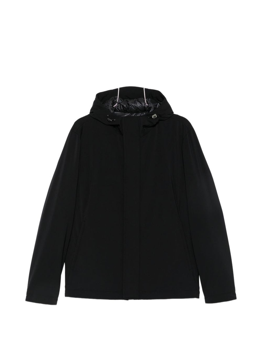 HERNO Drawstring Hood Jacket — Black