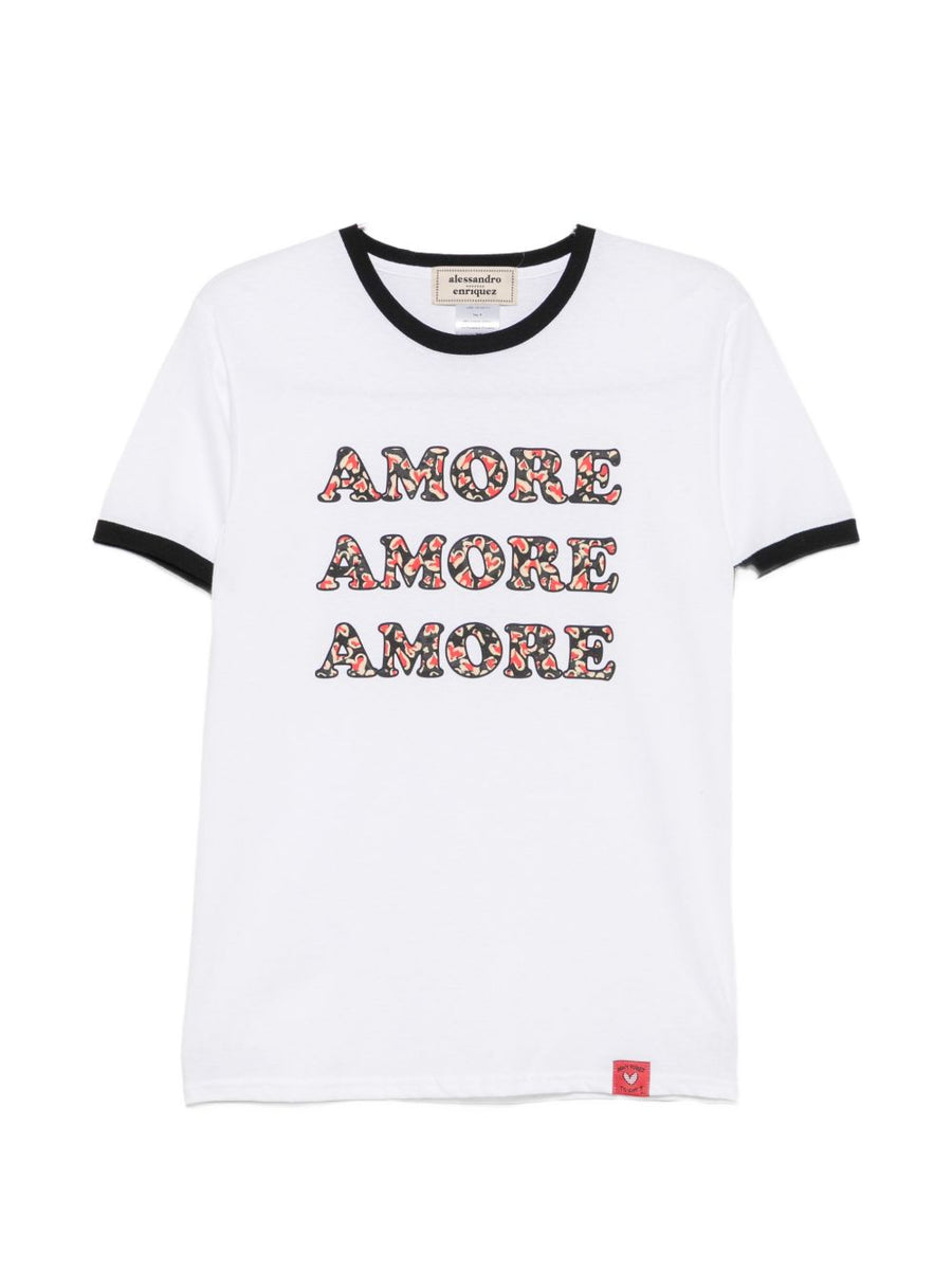 Alessandro Enriquez Amore Slogan Print T-Shirt — White