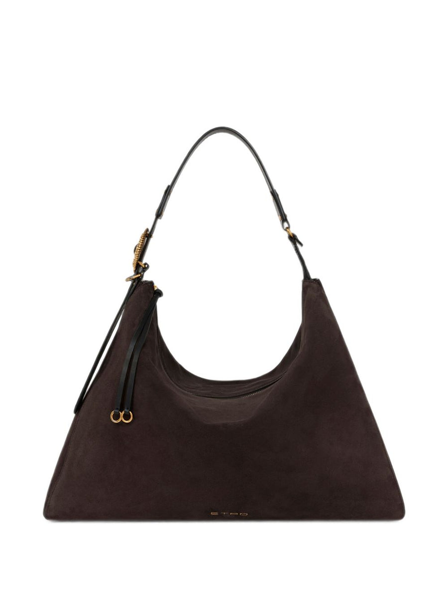 Etro Suede Leather Hobo Bag — Brown