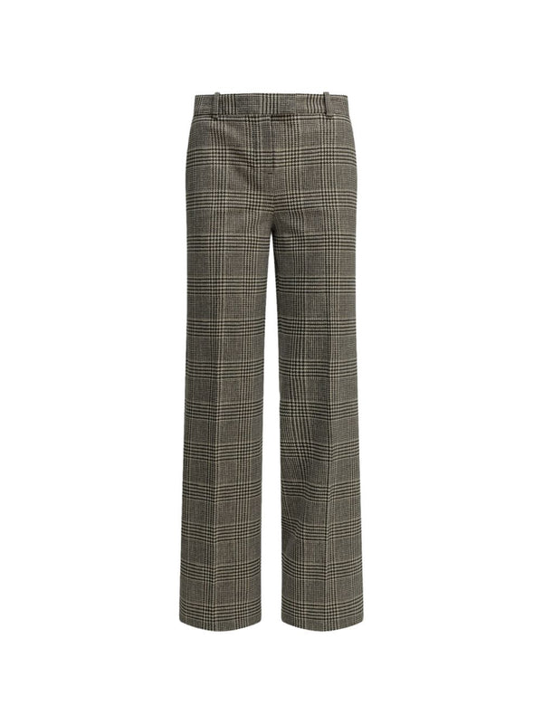 Circolo 1901 Prince of Wales Checked Cotton Trousers — Olive