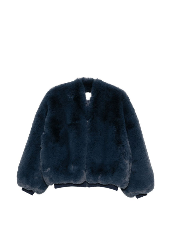 032C Faux-Fur Jacket — Navy