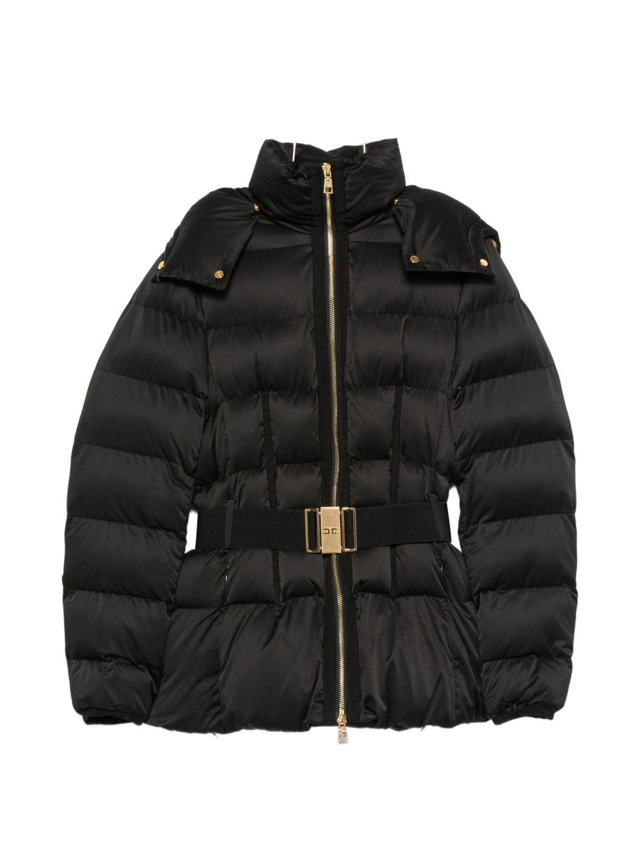 Elisabetta Franchi Quilted Nylon Down Jacket — Black