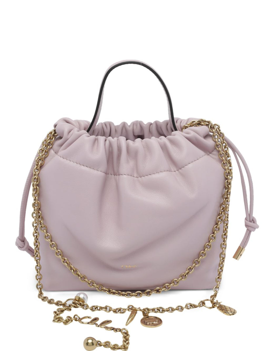 Chloé Quilted Leather Bucket Bag — Purple