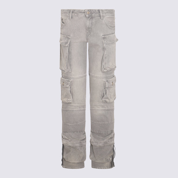 The Attico 100% Cotton cargo pants in gray