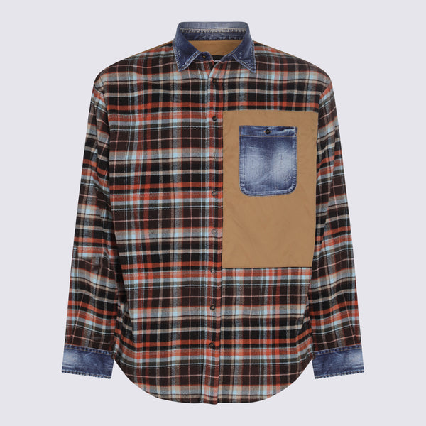 Dsquared2 76% cotton shirt in multicolor