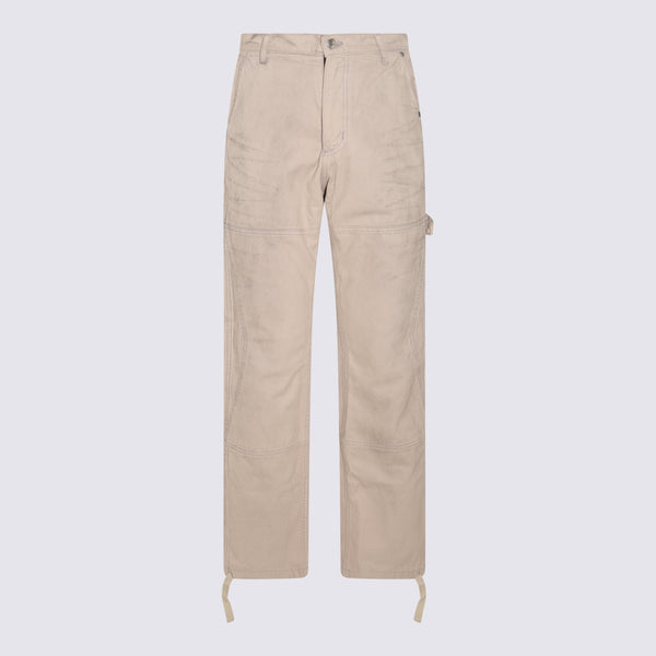 Rhude 100% Cotton cargo pants in beige