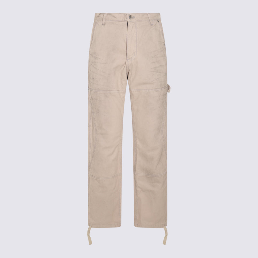 Rhude 100% Cotton cargo pants in beige