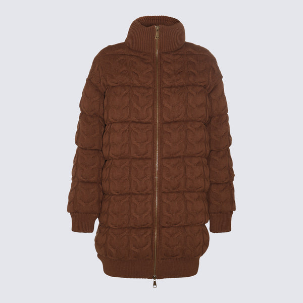 Max Mara 90% wool down jacket in brown