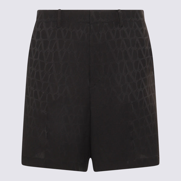 Valentino 100% Silk bermuda shorts in black