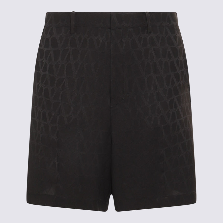 Valentino 100% Silk bermuda shorts in black