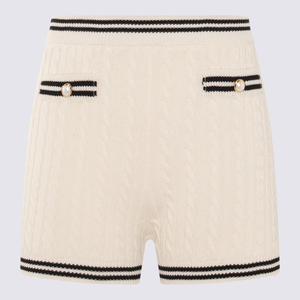 Alessandra Rich 100% Cotton bermuda shorts in white