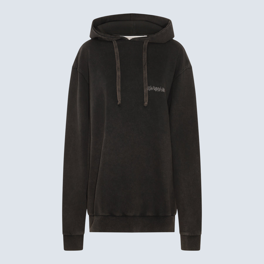 Alessandra Rich 100% Cotton hoodie in gray