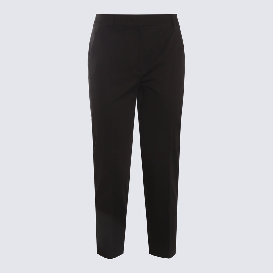 Max Mara 98% cotton trousers in black