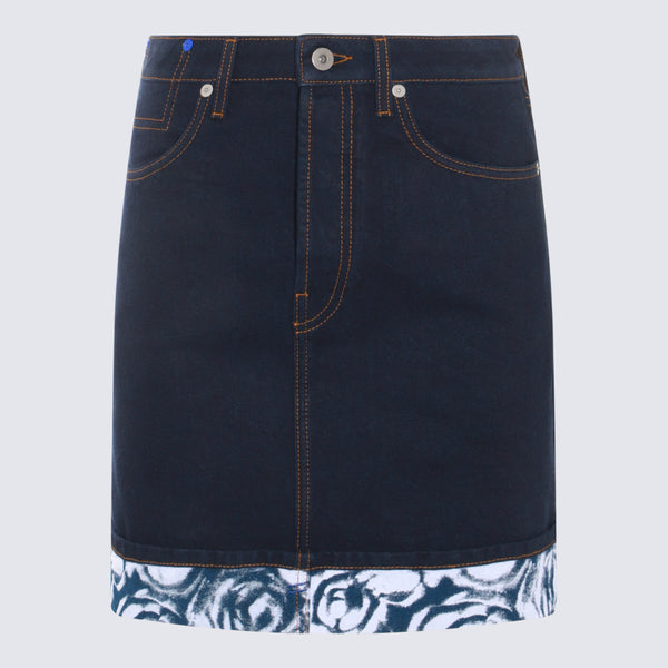 Burberry 100% cotton skirt in navy