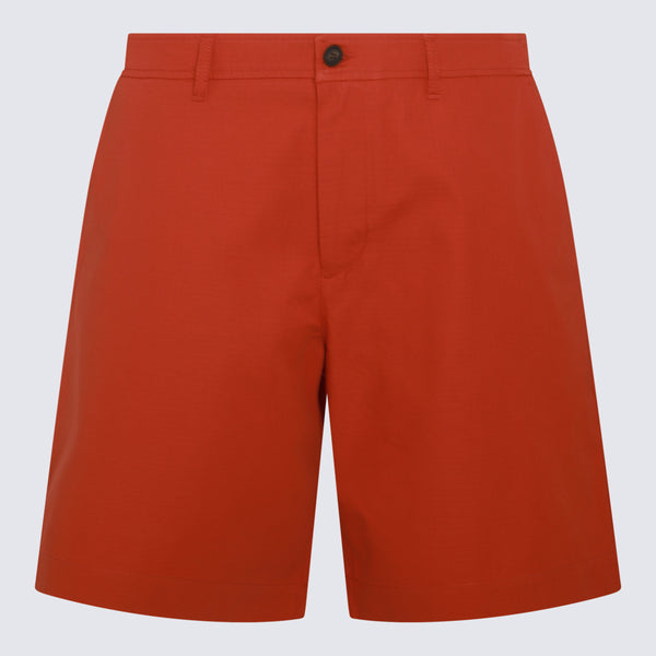 Maison Kitsune' 100% cotton shorts in red