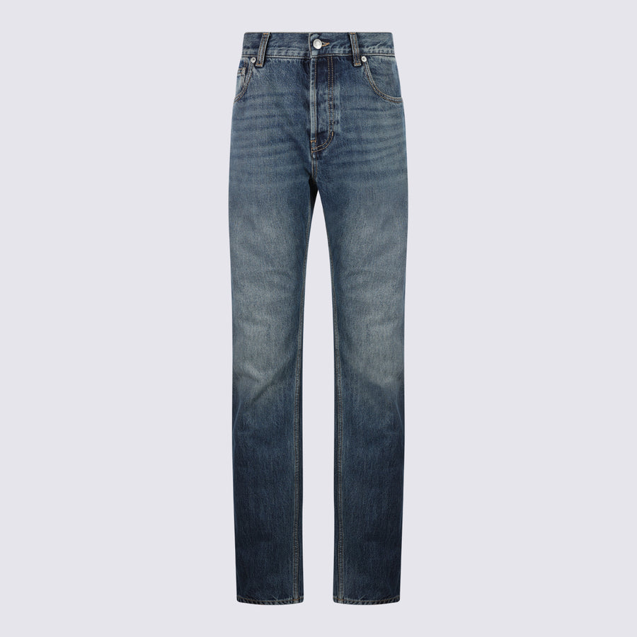 Alexander McQueen 65% polyester jeans in blue