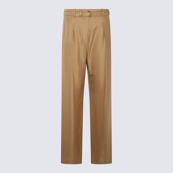Loro Piana 100% Silk trousers in beige