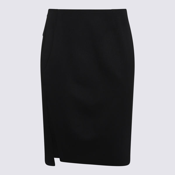Versace 98% wool skirt in black