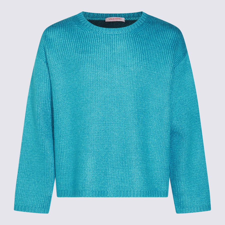 Valentino 85% Silk sweater in blue