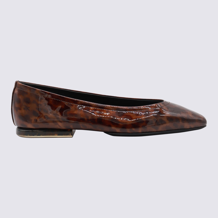 Loro Piana Leather upper flat in brown