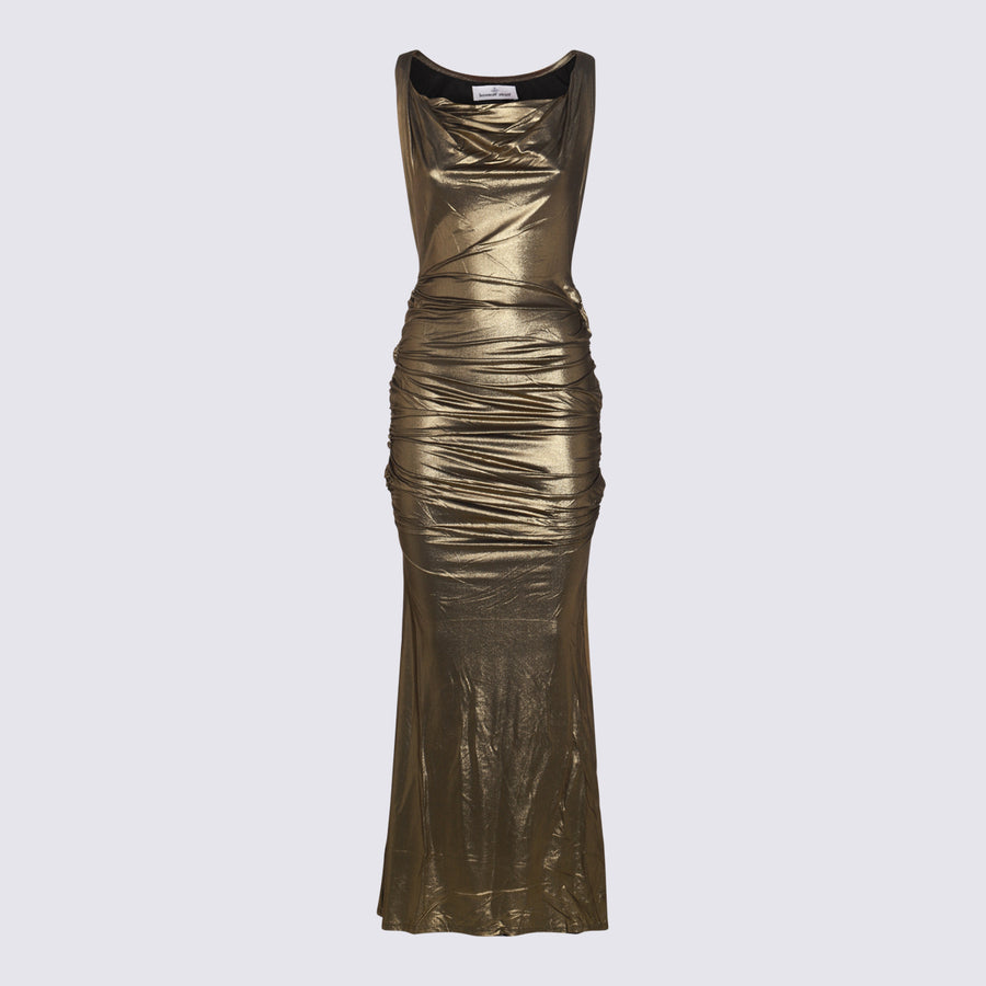 Vivienne Westwood 95% Viscose dress in gold