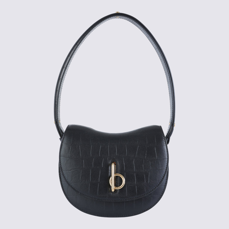Burberry 100% lamb leather shoulder bag in black