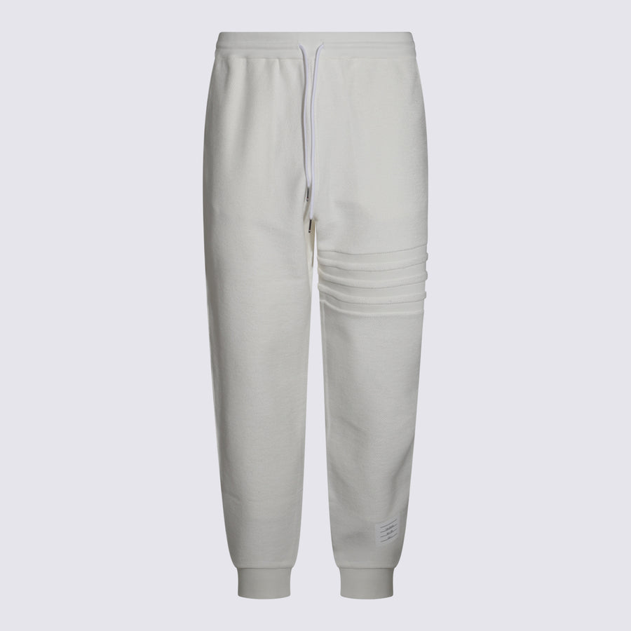 Thom Browne 100% Cotton joggers in white