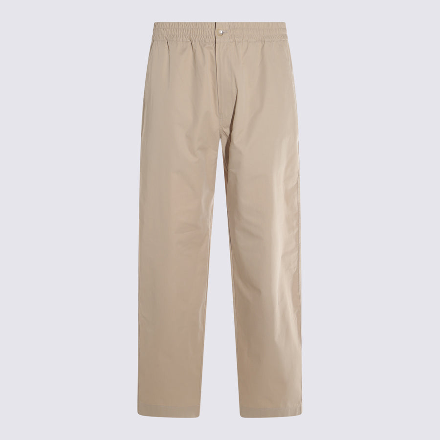 Maison Kitsune' 100% Cotton trousers in beige
