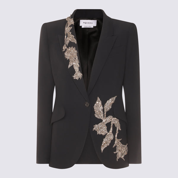 Alexander McQueen 52% Viscose blazer in black